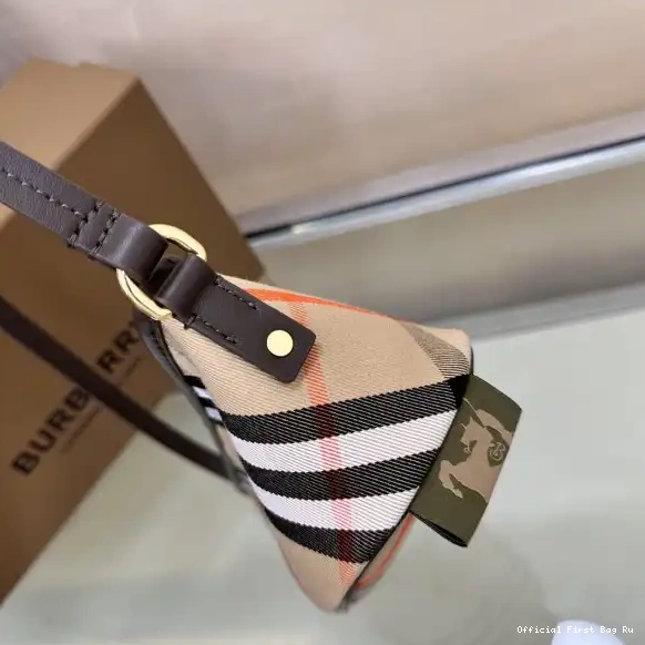 Official First Bag Ru Mini Burberry Bag-20*10*9CM Check 0516